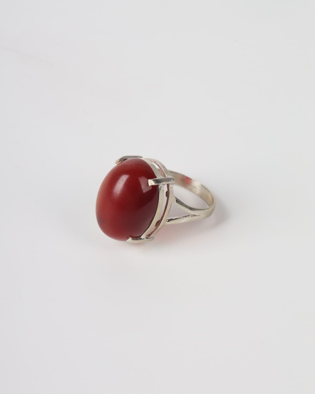 Red Khorasan Agate Shafaq Ring in 925 Sterling Silver
