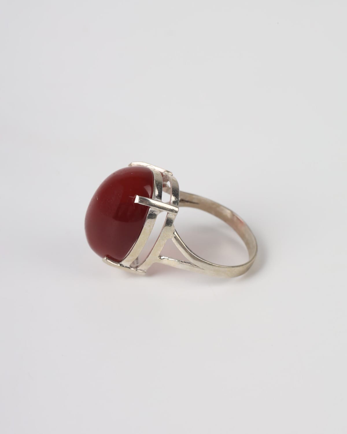 Red Khorasan Agate Shafaq Ring in 925 Sterling Silver
