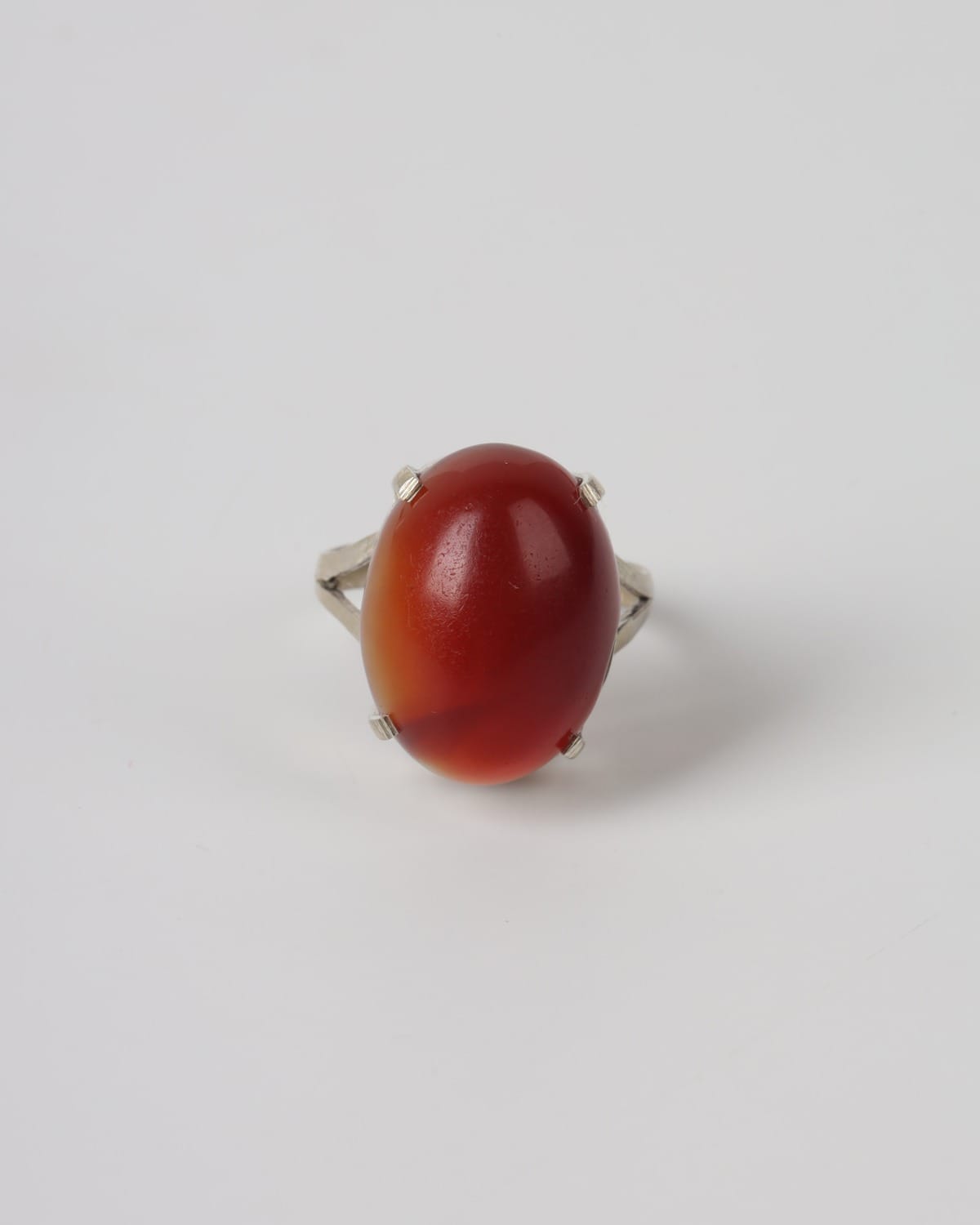 Red Khorasan Agate Shafaq Ring in 925 Sterling Silver