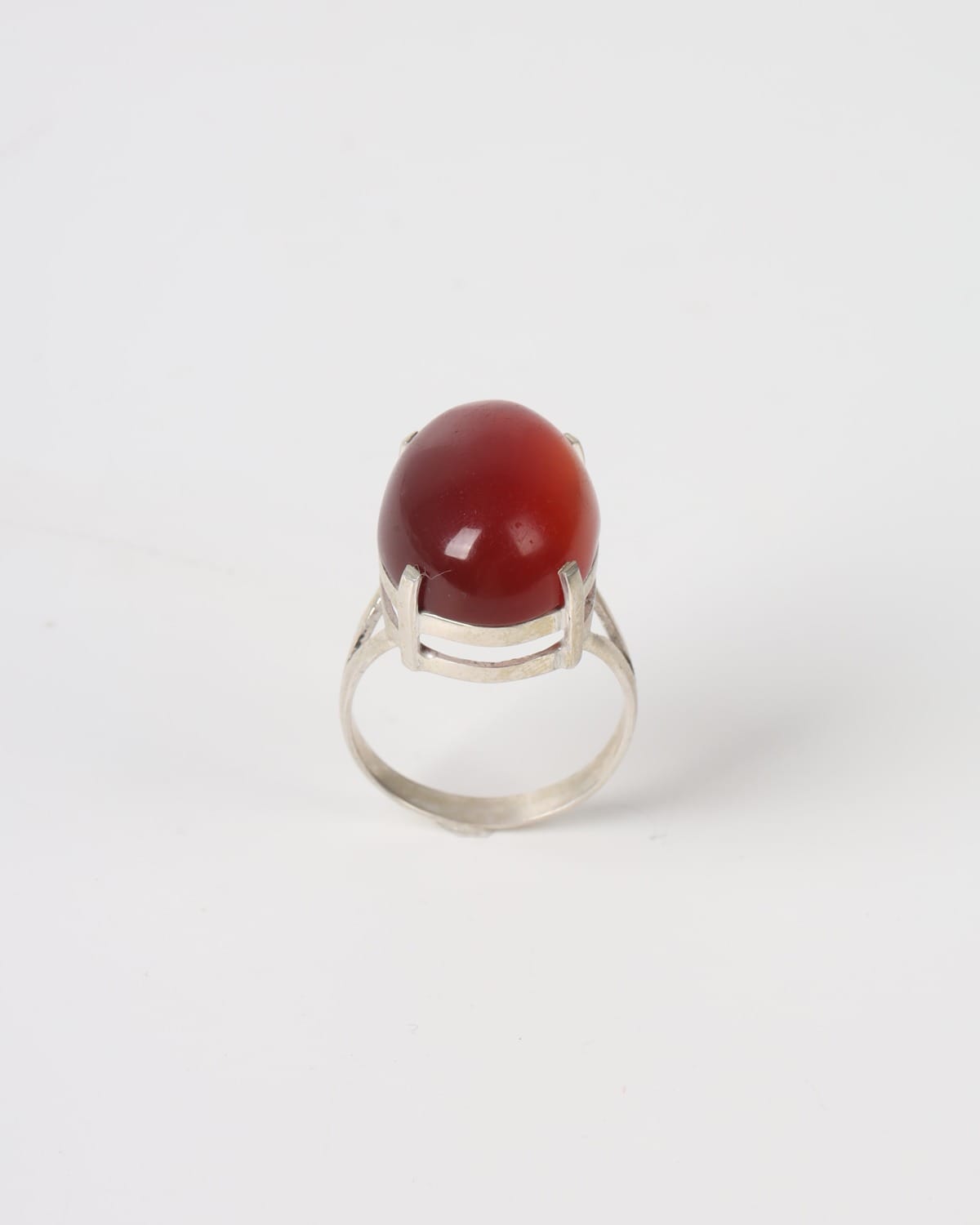 Red Khorasan Agate Shafaq Ring in 925 Sterling Silver