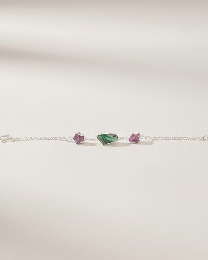 Ruby Emerald Raw Stone Bracelet