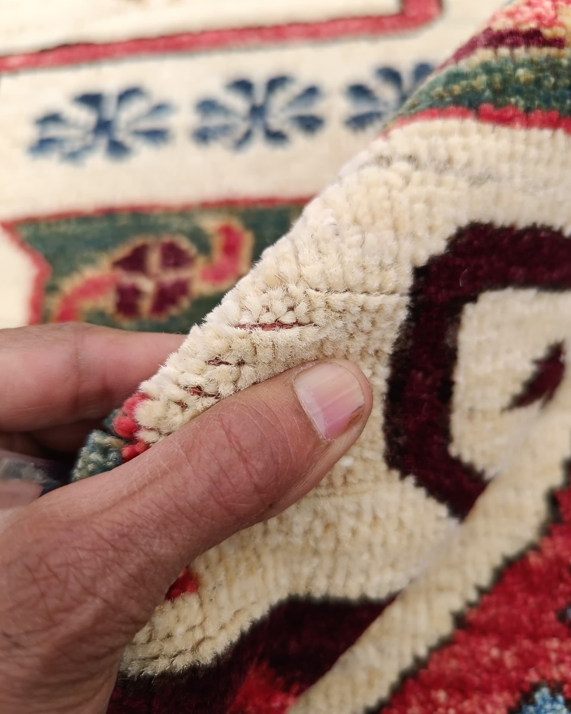 Red Kazak Handmade Carpet With Nice Colorations