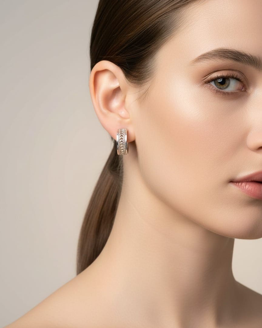 Silver Filigree Hoop Earrings – Pari Dokht Design | 925 Sterling Silver