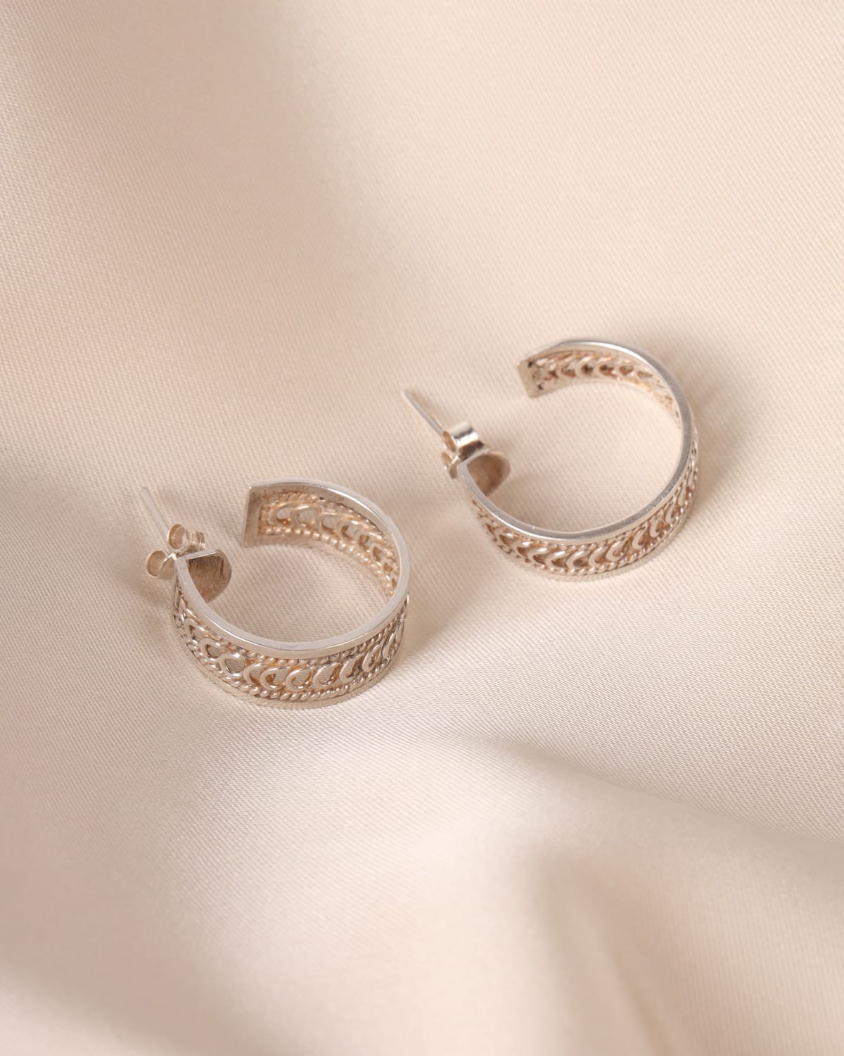 Silver Filigree Hoop Earrings – Pari Dokht Design | 925 Sterling Silver