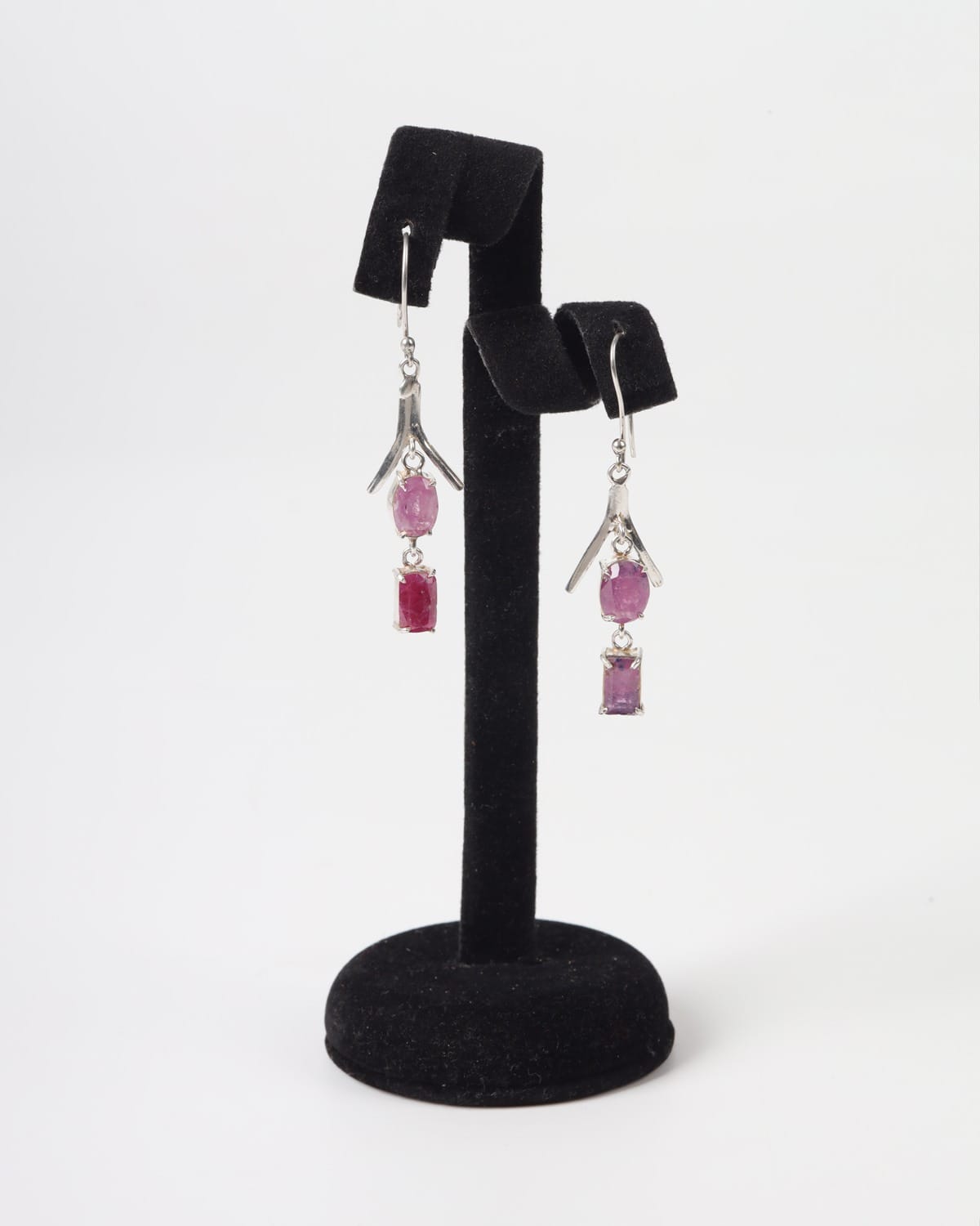 Magenta Jagdalek Ruby Hindukush Jewelry Set – 925 Sterling Silver Necklace, Ring & Earrings