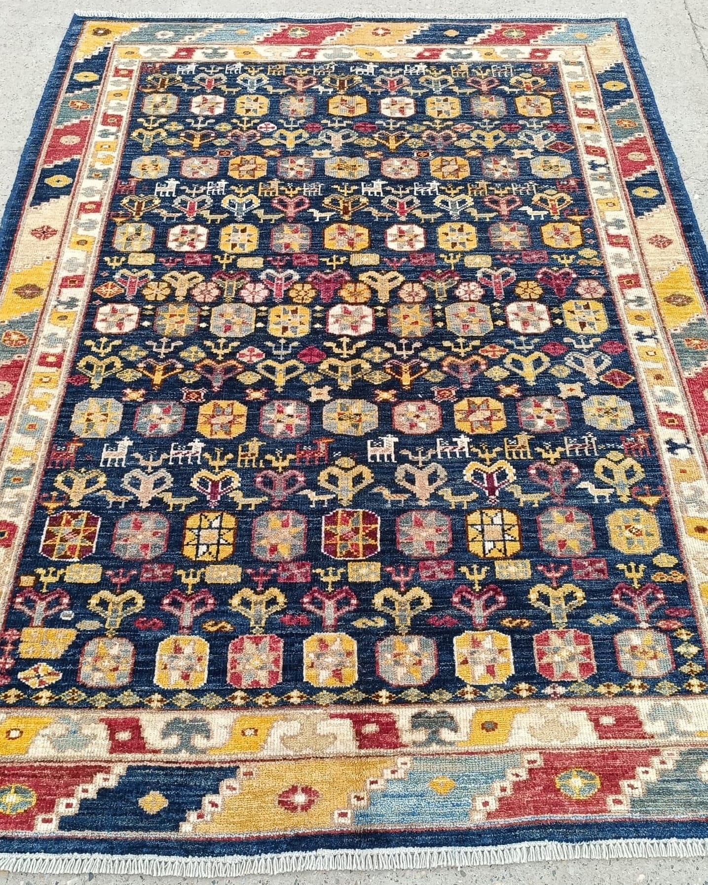 Anargul Handmade Bluish Chobi Carpet