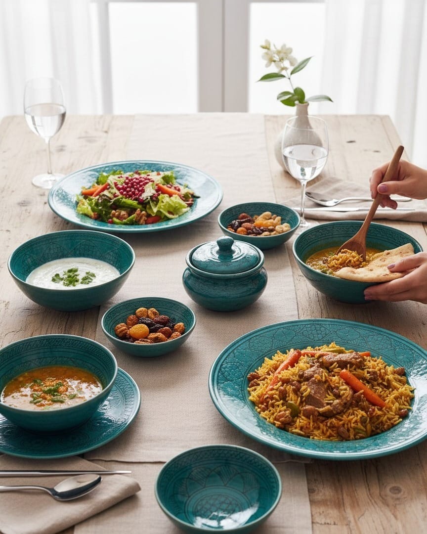 8-Piece Ceramic Set Handcrafted Dinnerware