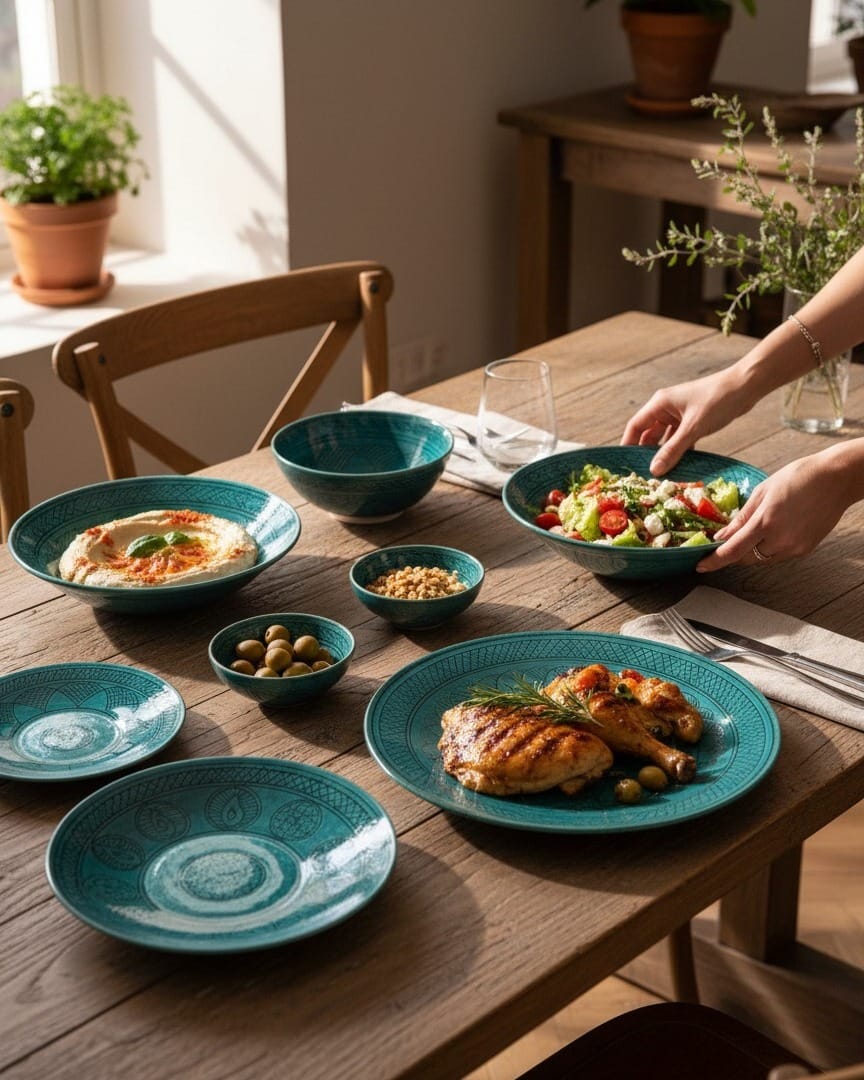 8-Piece Ceramic Set Handcrafted Dinnerware
