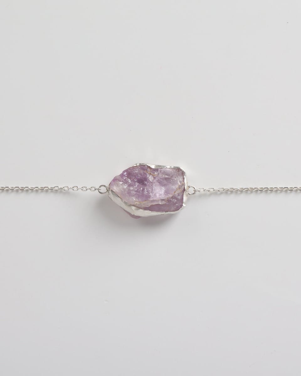 Handmade Amethyst Silver Bracelet