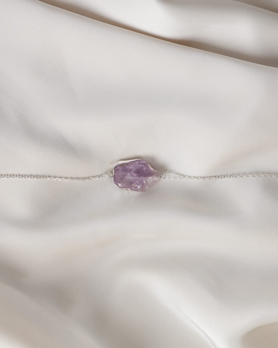 Handmade Amethyst Silver Bracelet