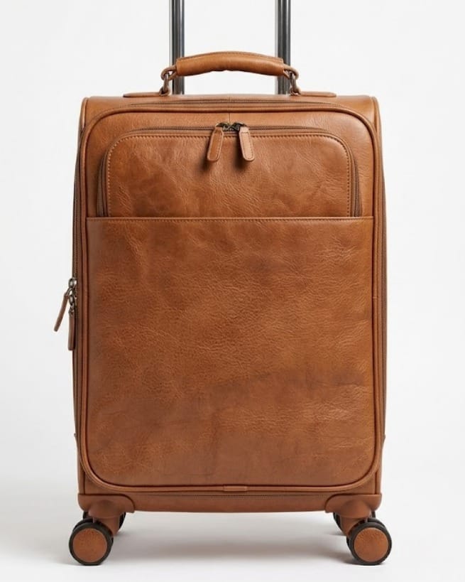 Vintage Leather Carry On Suitcase