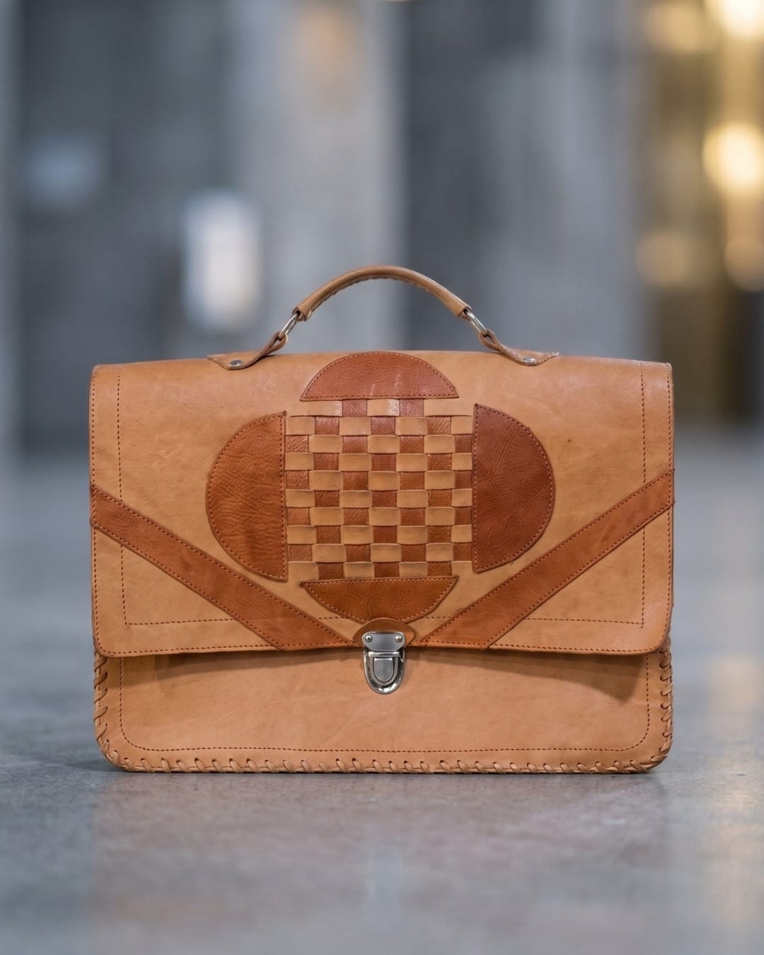 Mosaic Leather Satchel