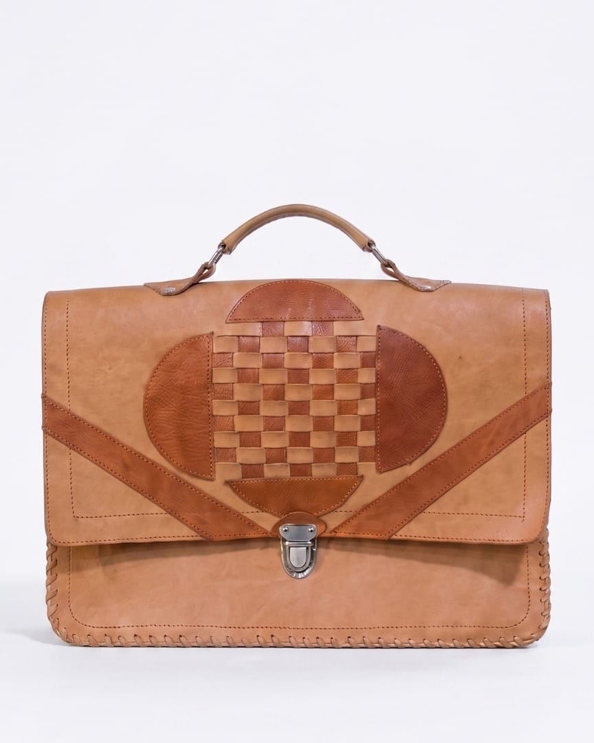 Mosaic Leather Satchel