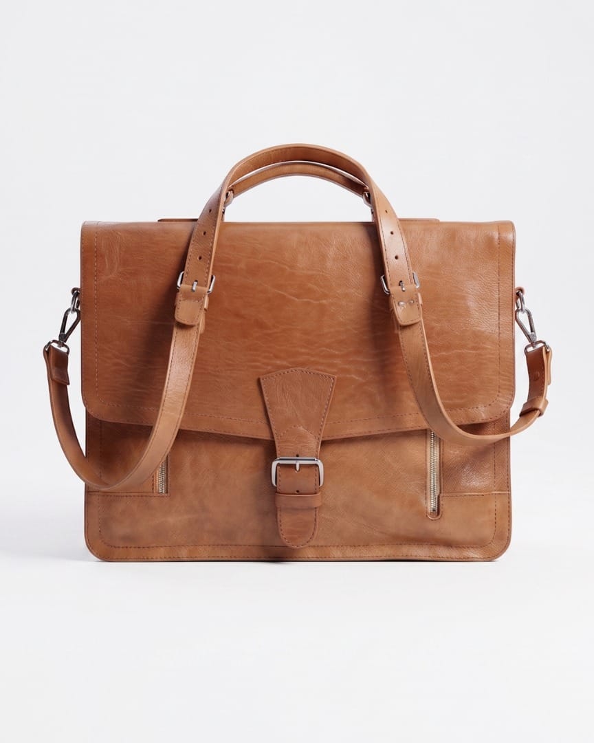 Classic Tan Leather Satchel