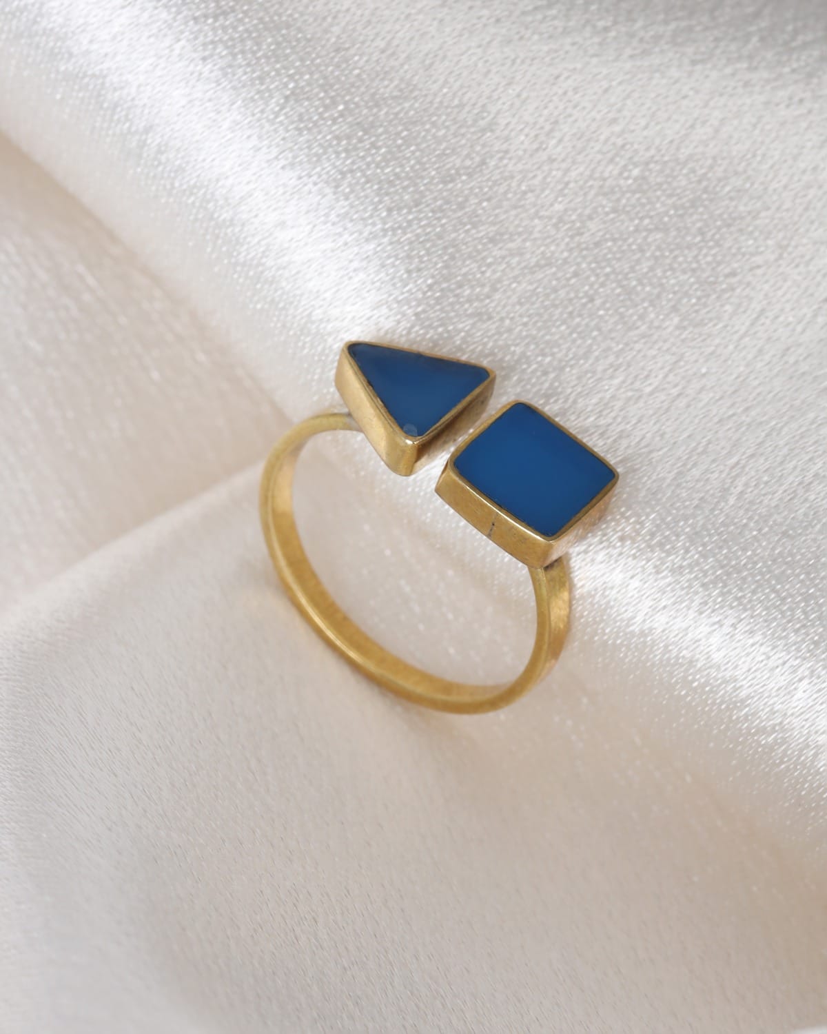 Dual Stone Blue Agate Ring