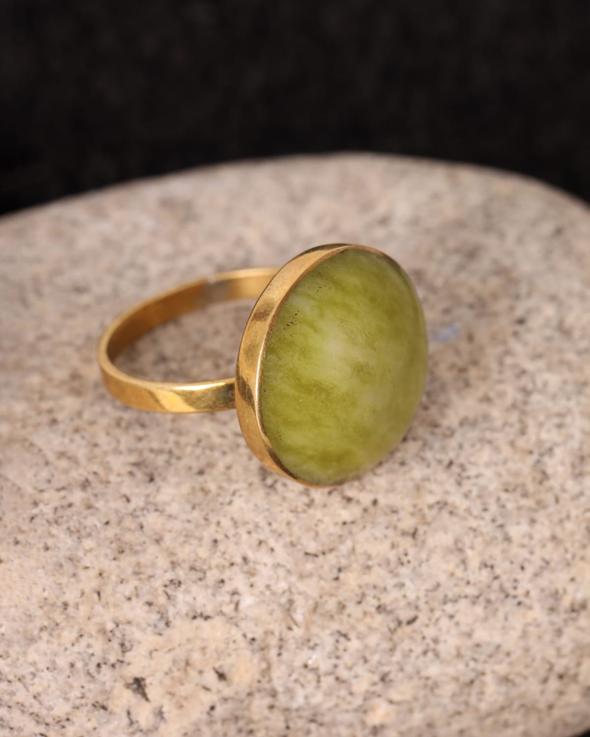 Classic Afghan Green Jade Ring