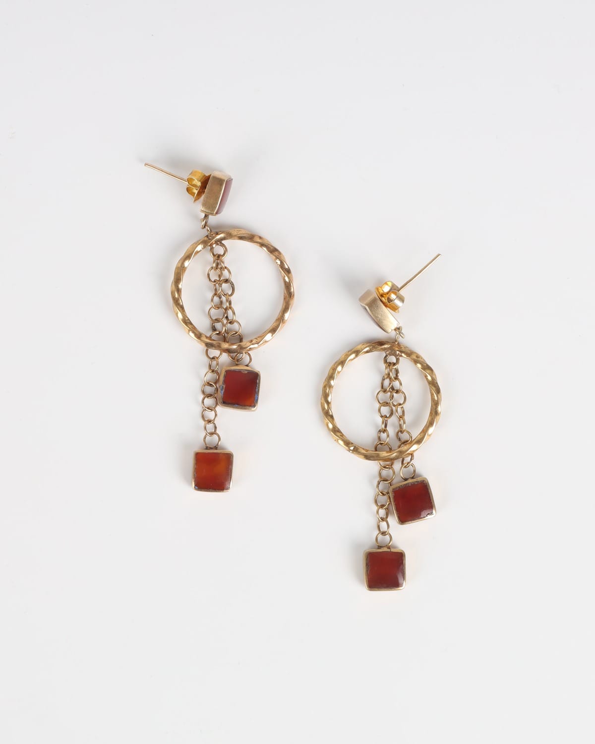 Double Red Agate Ring