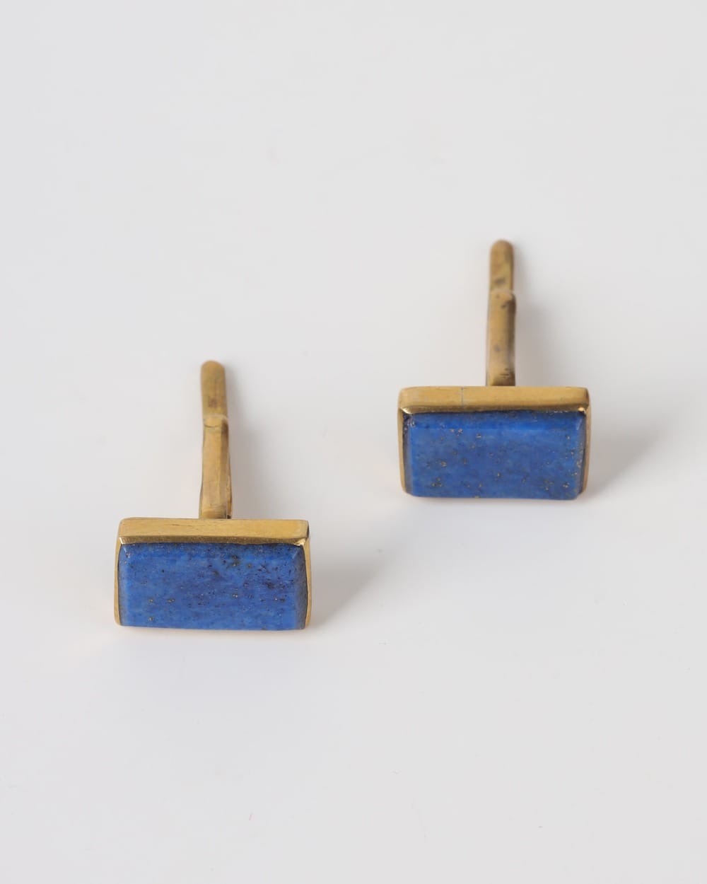 Dark Blue Lapis Brass Cufflinks