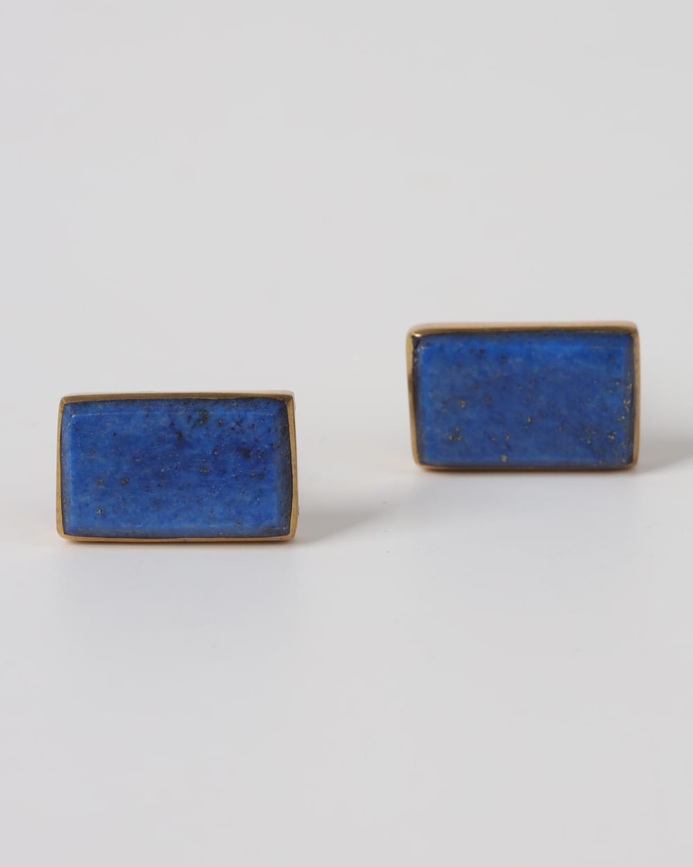 Dark Blue Lapis Brass Cufflinks