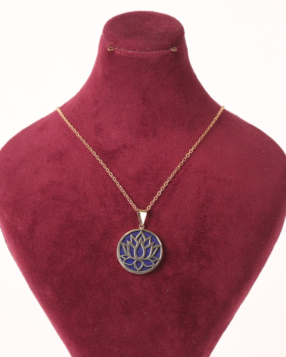 Double-Sided Tulip Flower Dark Blue Lapis Necklace, Ring & Earrings Set