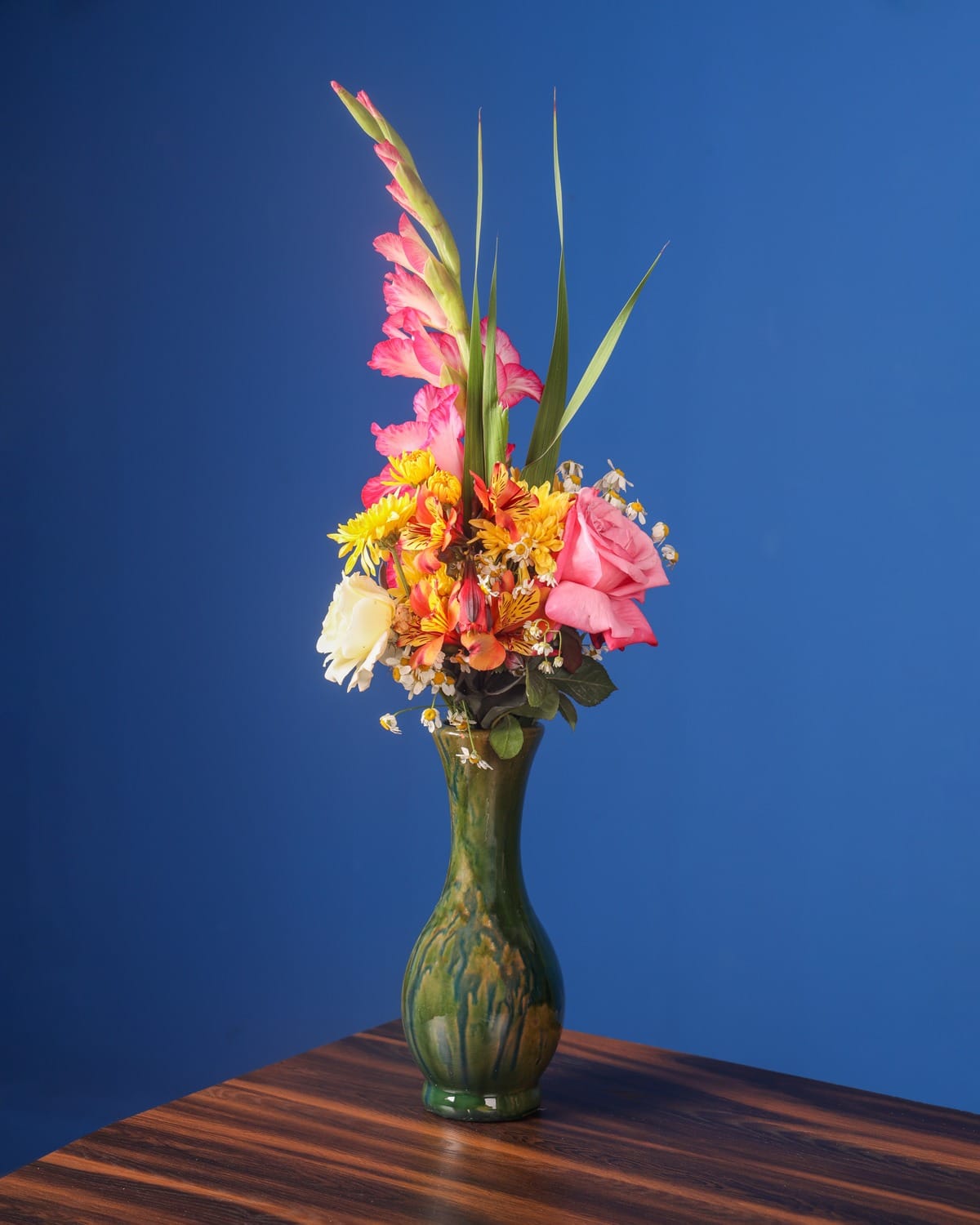 Green Ceramic Flower Vase Handmade