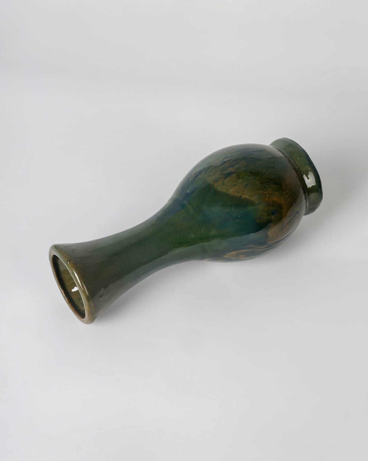 Green Ceramic Flower Vase Handmade