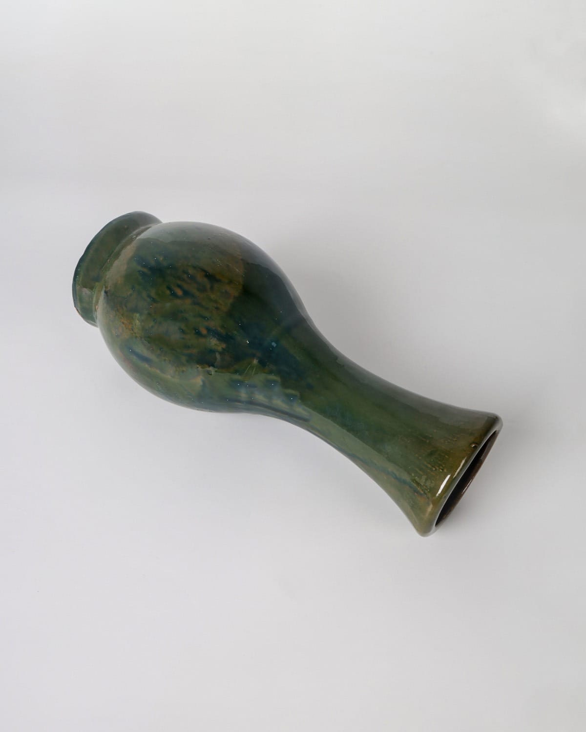 Green Ceramic Flower Vase Handmade