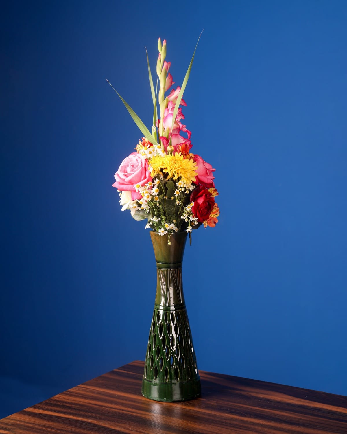 Green Ceramic Flower Vase
