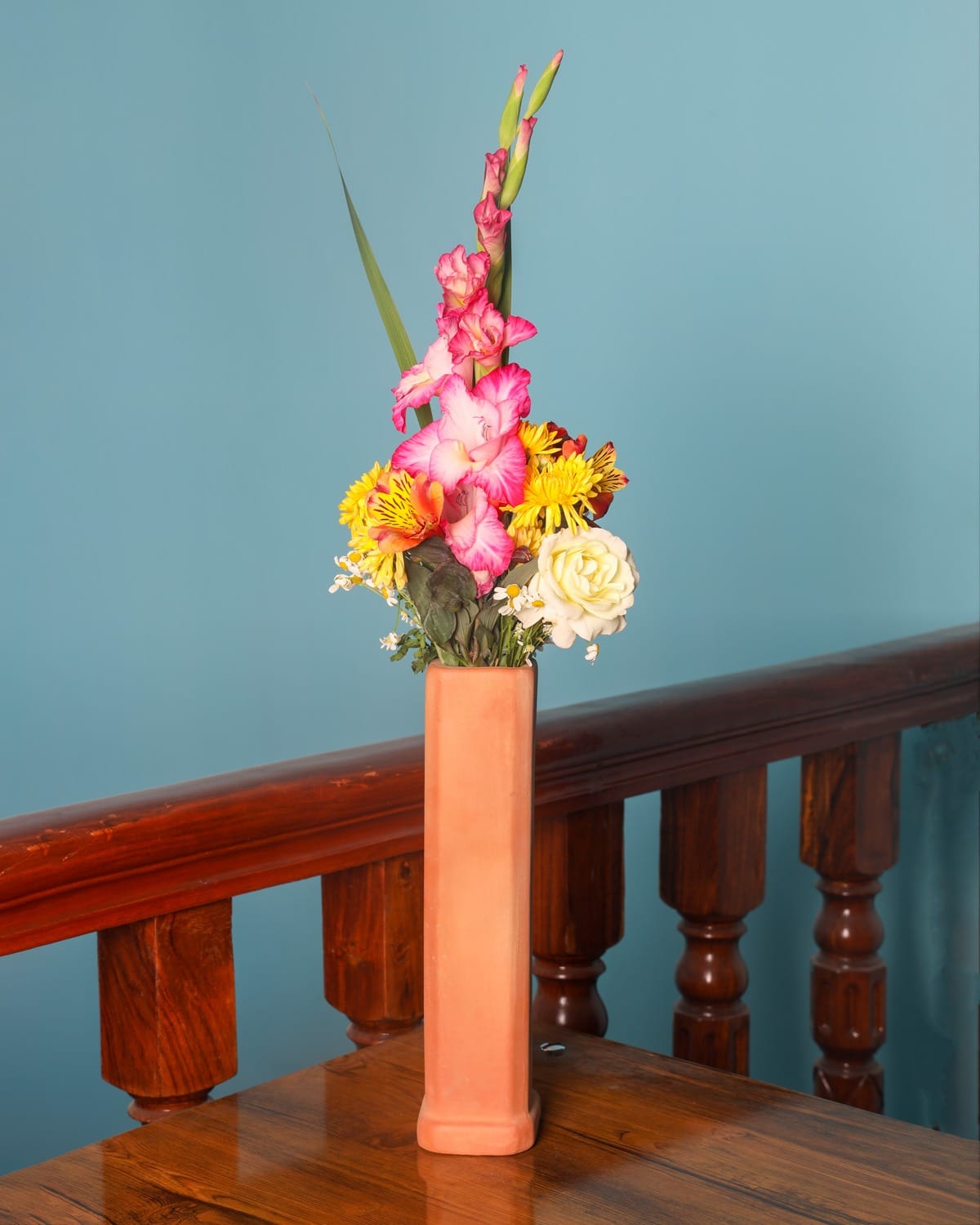 Tall Terracotta Flower Vase