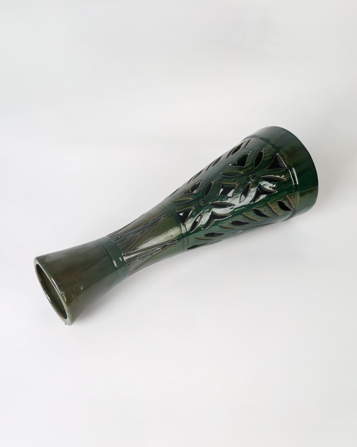 Green Ceramic Vase Handcrafted Aseel Flower Vase