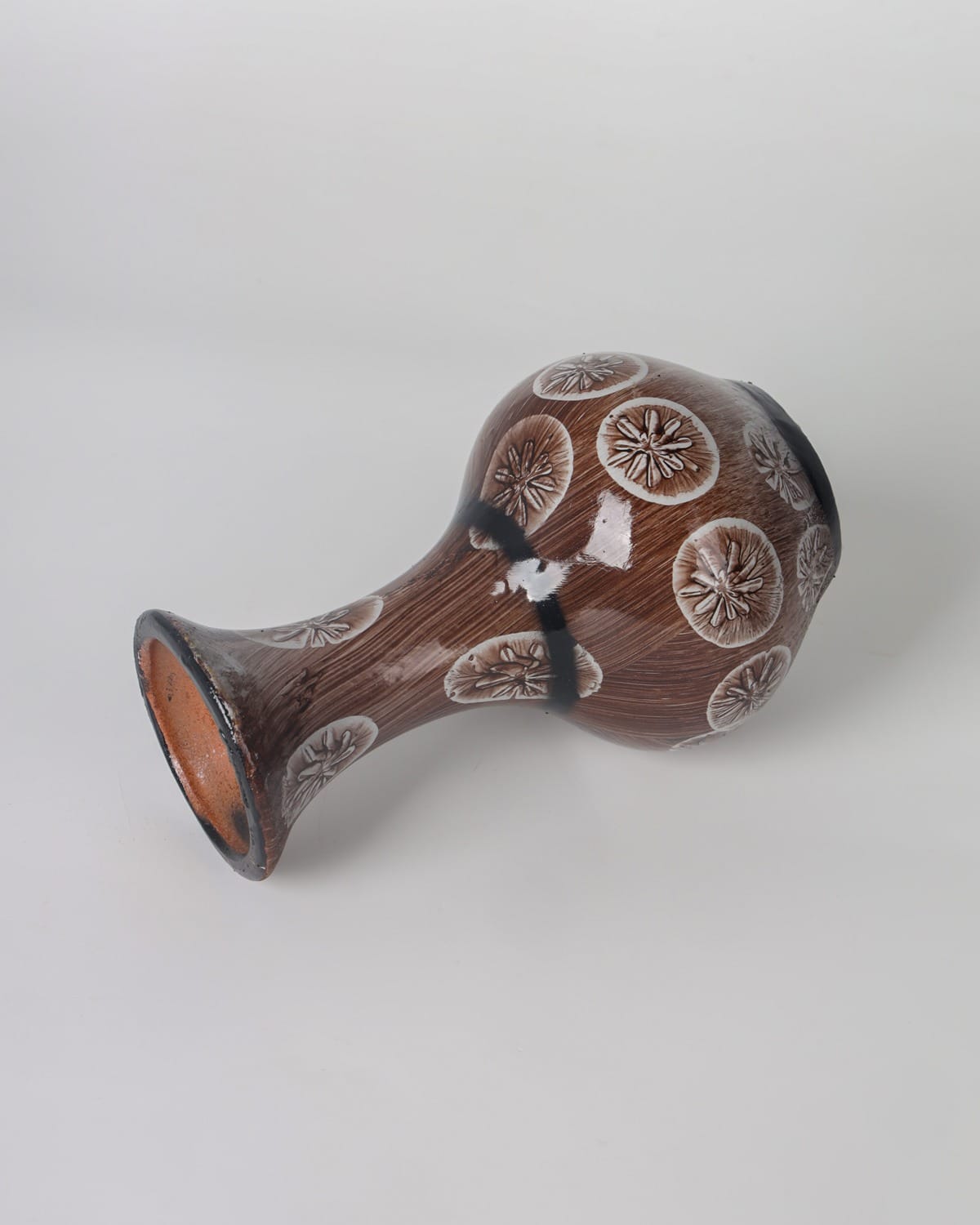 Brown Handcrafted Clay Flower Vase