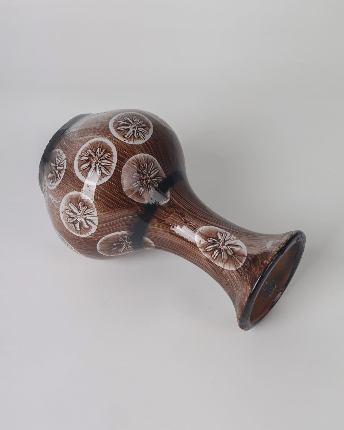 Brown Handcrafted Clay Flower Vase