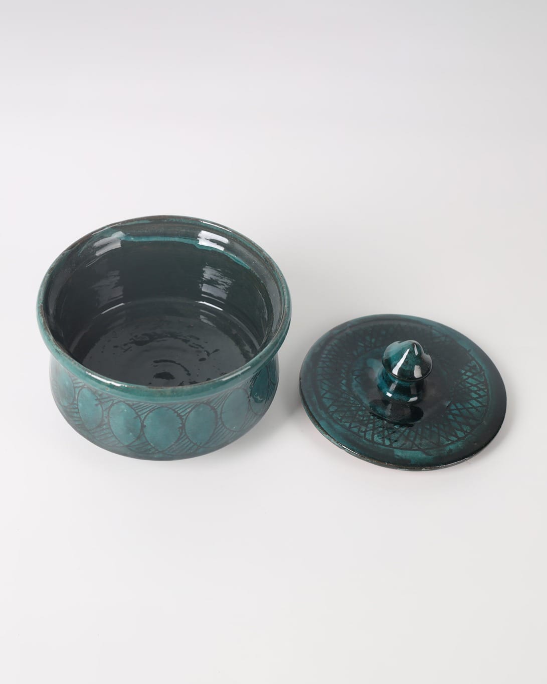 Ceramic Covered Yogurt Bowl – Rustic Green Clay