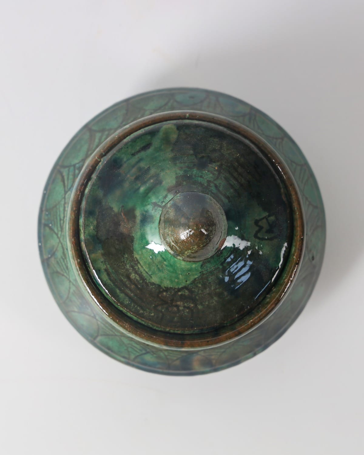 Small Ceramic Candy Bowl with Lid – Turquoise Green