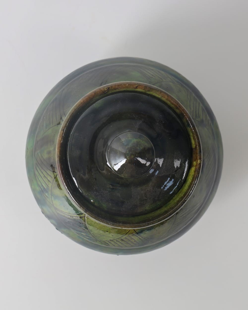 Green Glazed Candy Bowl with Lid – Handmade Ceramic