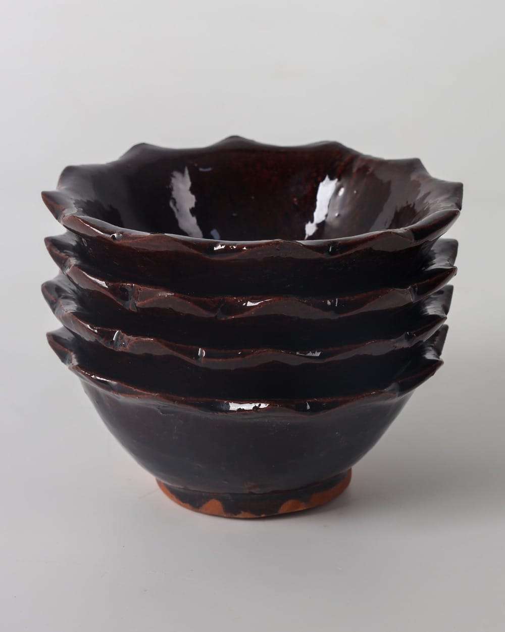Handmade Clay Candy Bowl – Deep Red