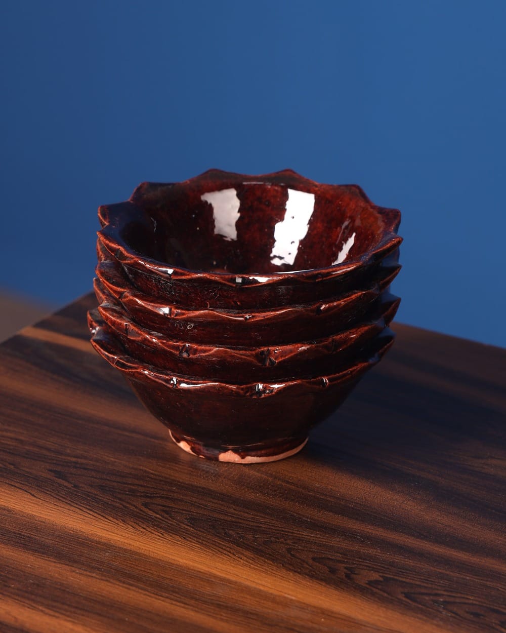 Handmade Clay Candy Bowl – Deep Red