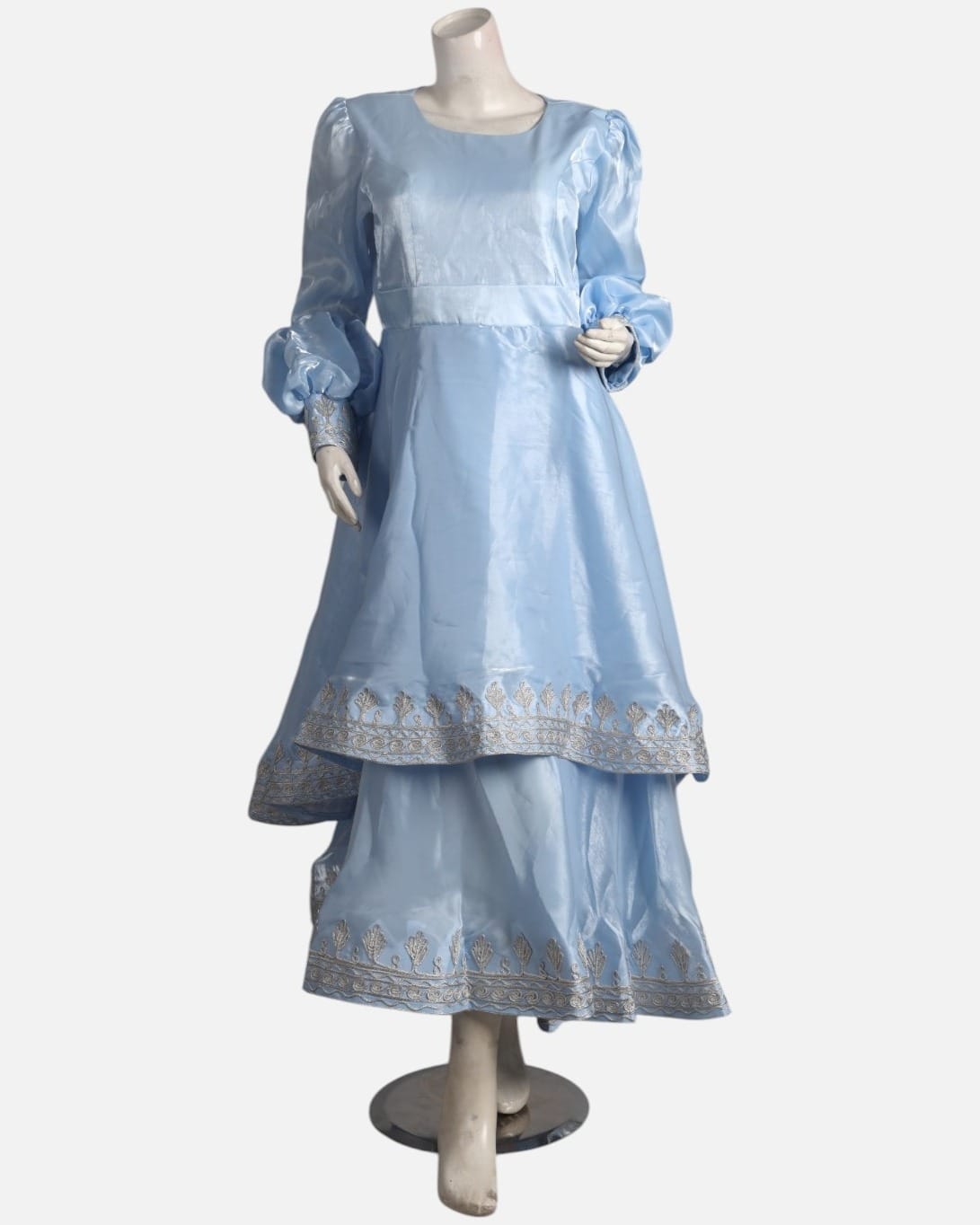 Pearl Blue Afghan Embroidered Dress