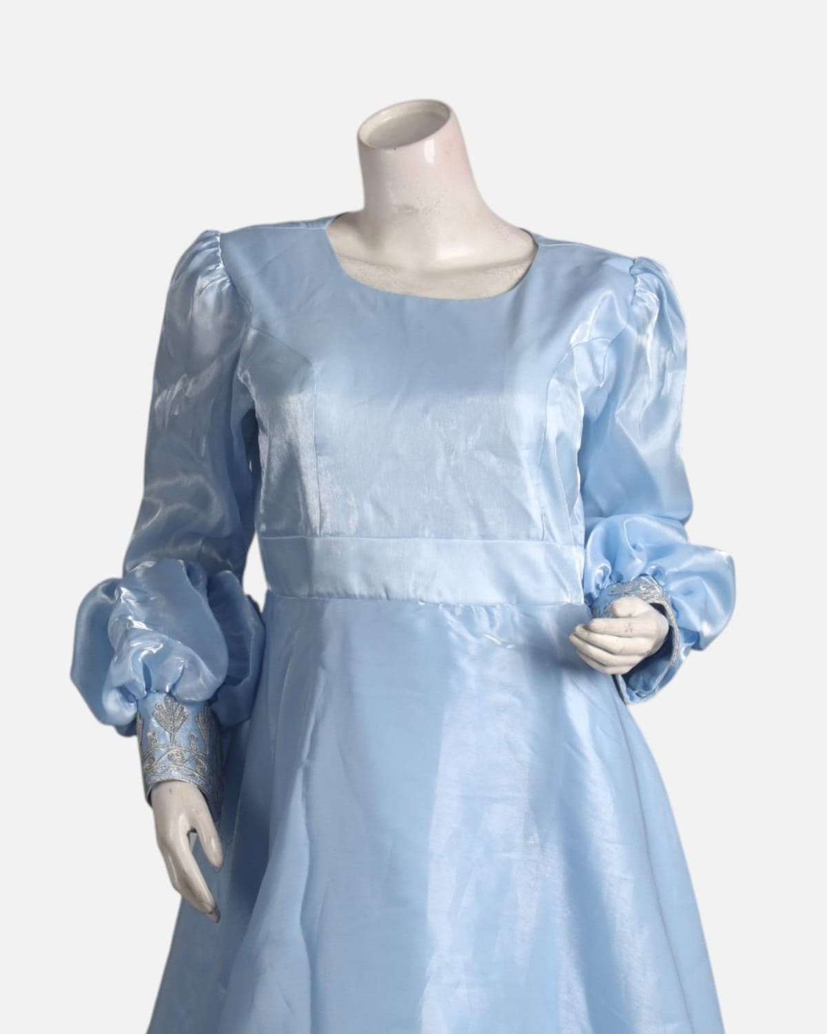 Pearl Blue Afghan Embroidered Dress