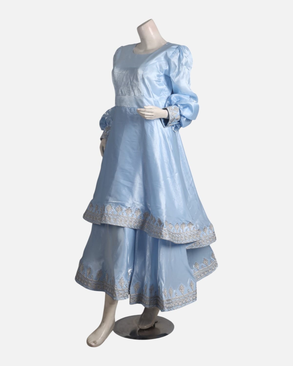 Pearl Blue Afghan Embroidered Dress