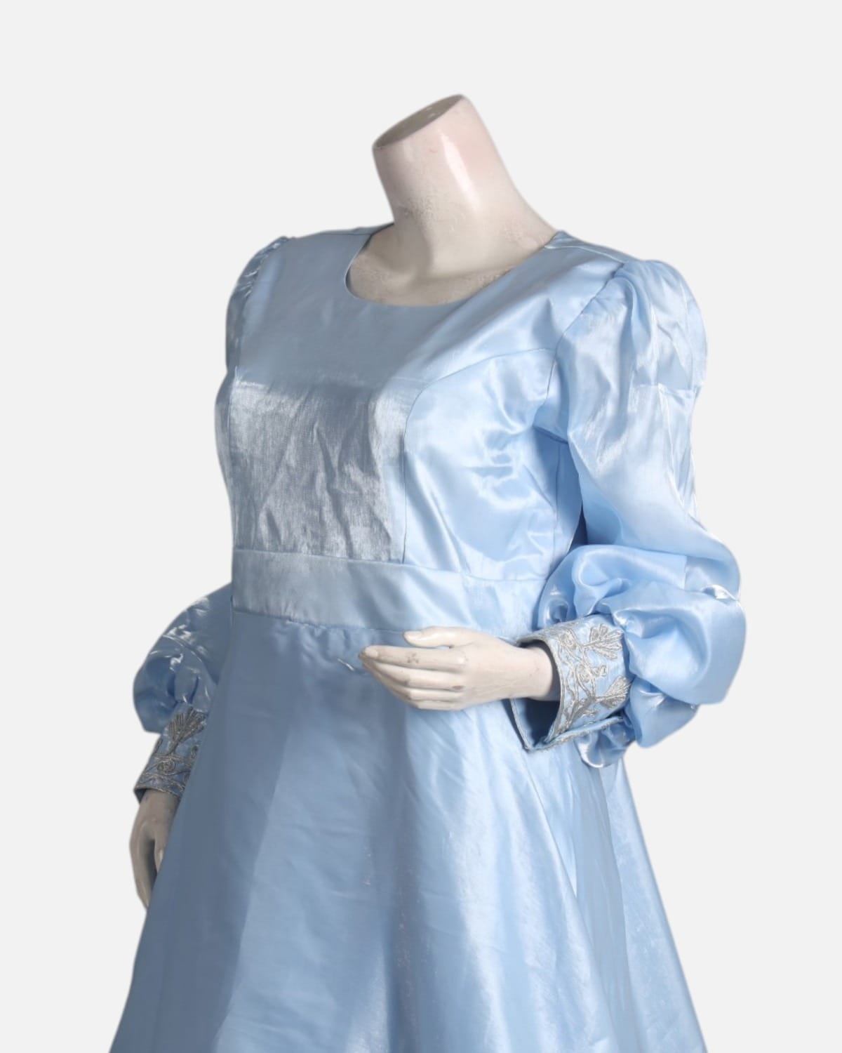 Pearl Blue Afghan Embroidered Dress