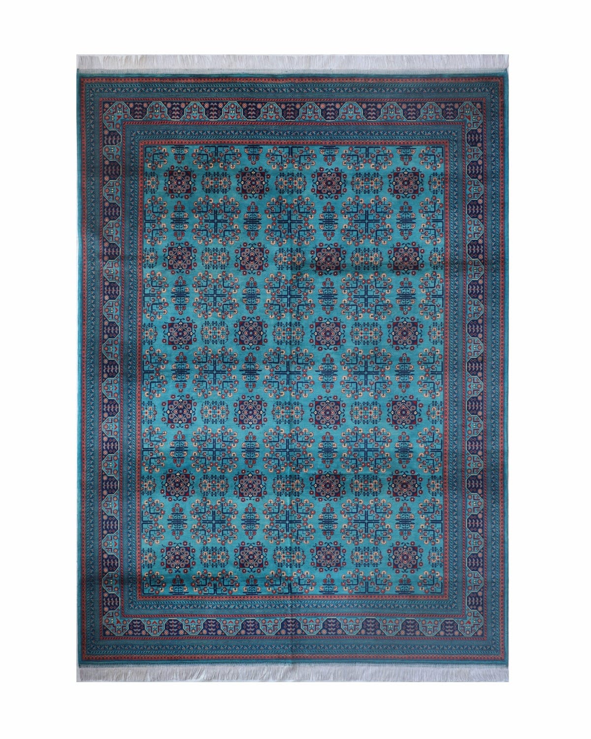 Bukhara Turkmen Wool Rug Turquoise Blue