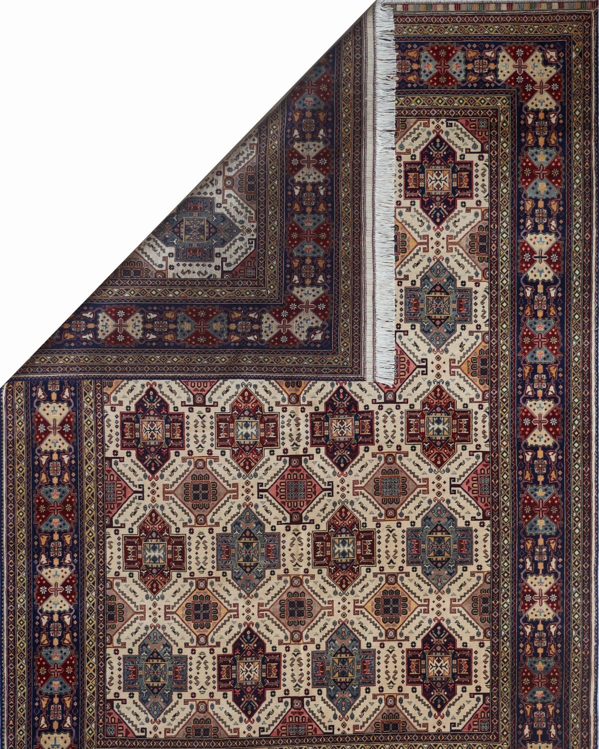 Aseel Herati Turkmen Wool Carpet