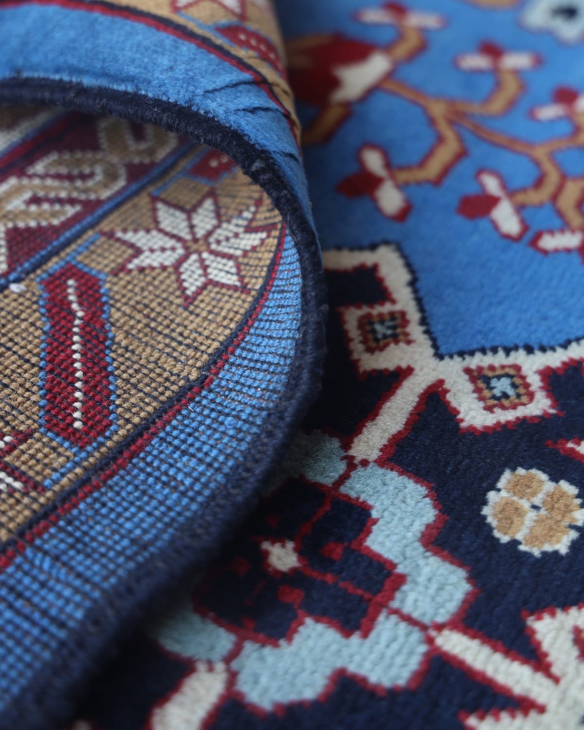 Aseel Blue Handmade Wool Rug
