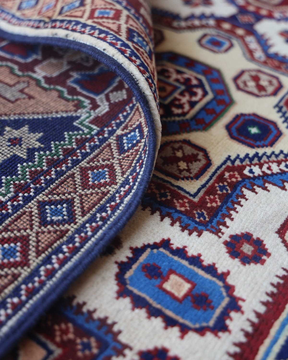 Handmade Turkmen Wool Rug – Geometric Aseel Rug