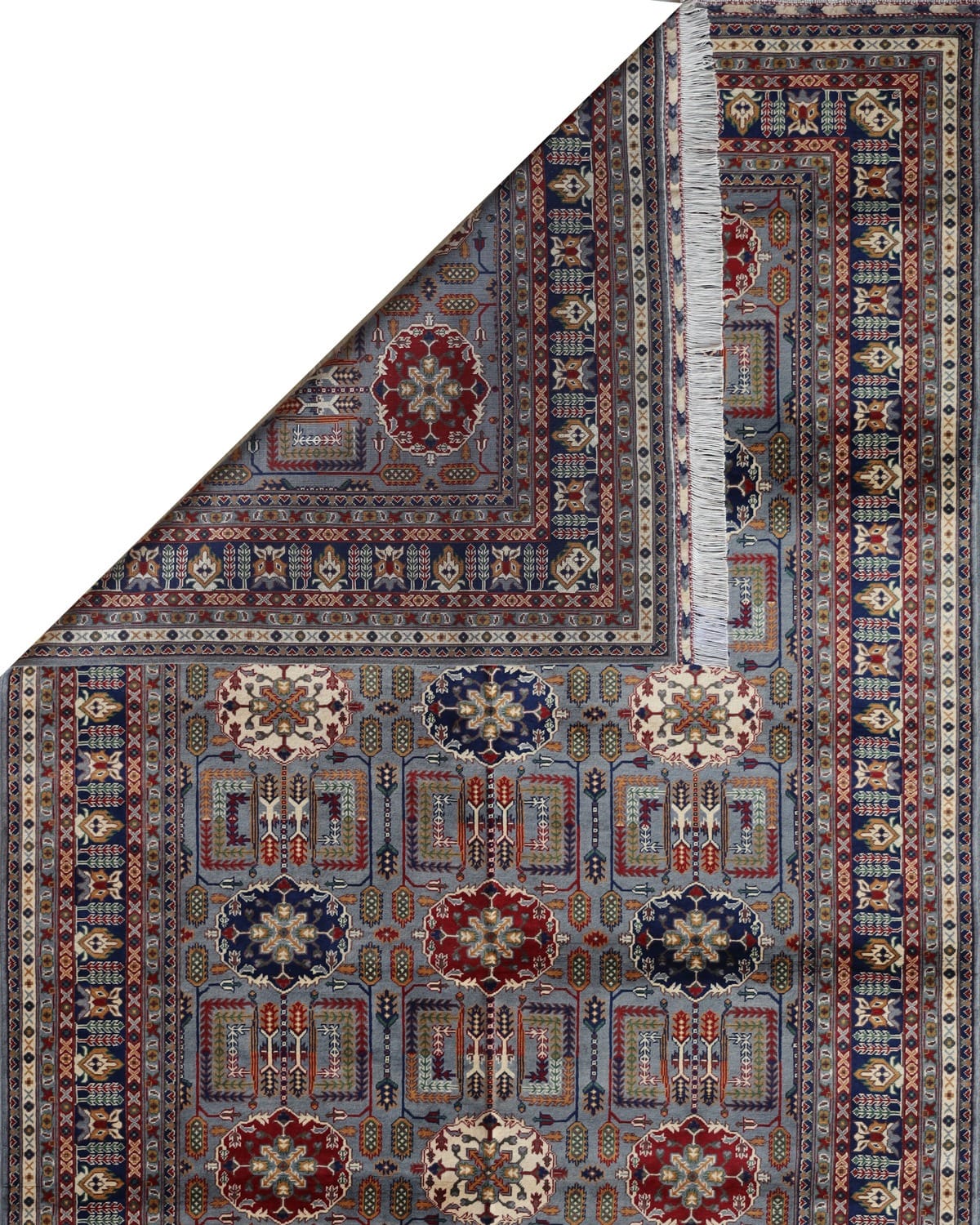 Aseel Wheat Design Handwoven Turkmen Wool Rug