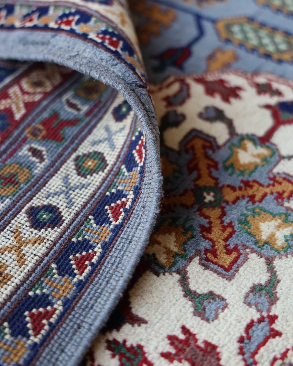 Aseel Wheat Design Handwoven Turkmen Wool Rug