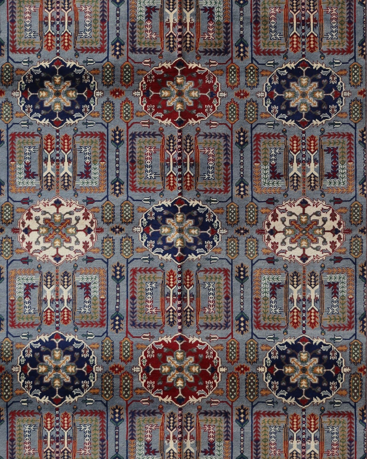 Aseel Wheat Design Handwoven Turkmen Wool Rug