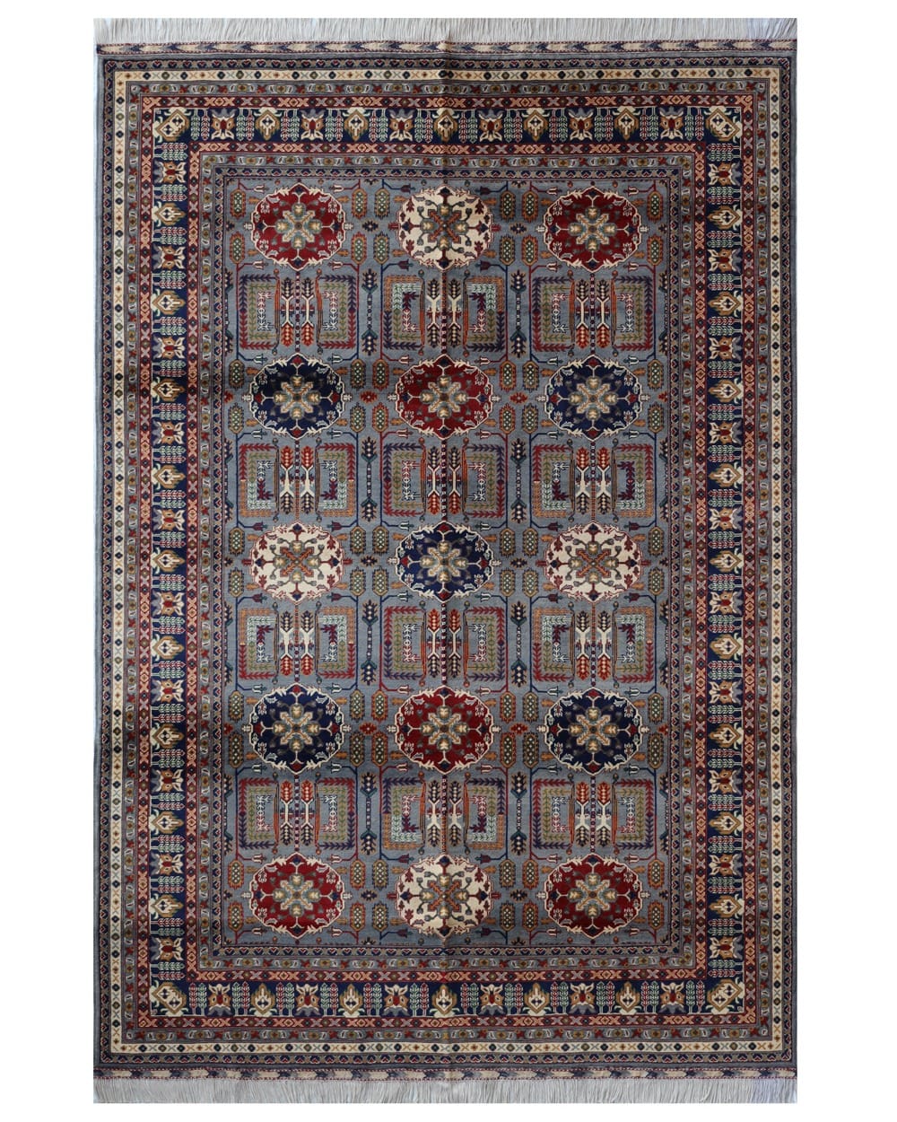 Aseel Wheat Design Handwoven Turkmen Wool Rug
