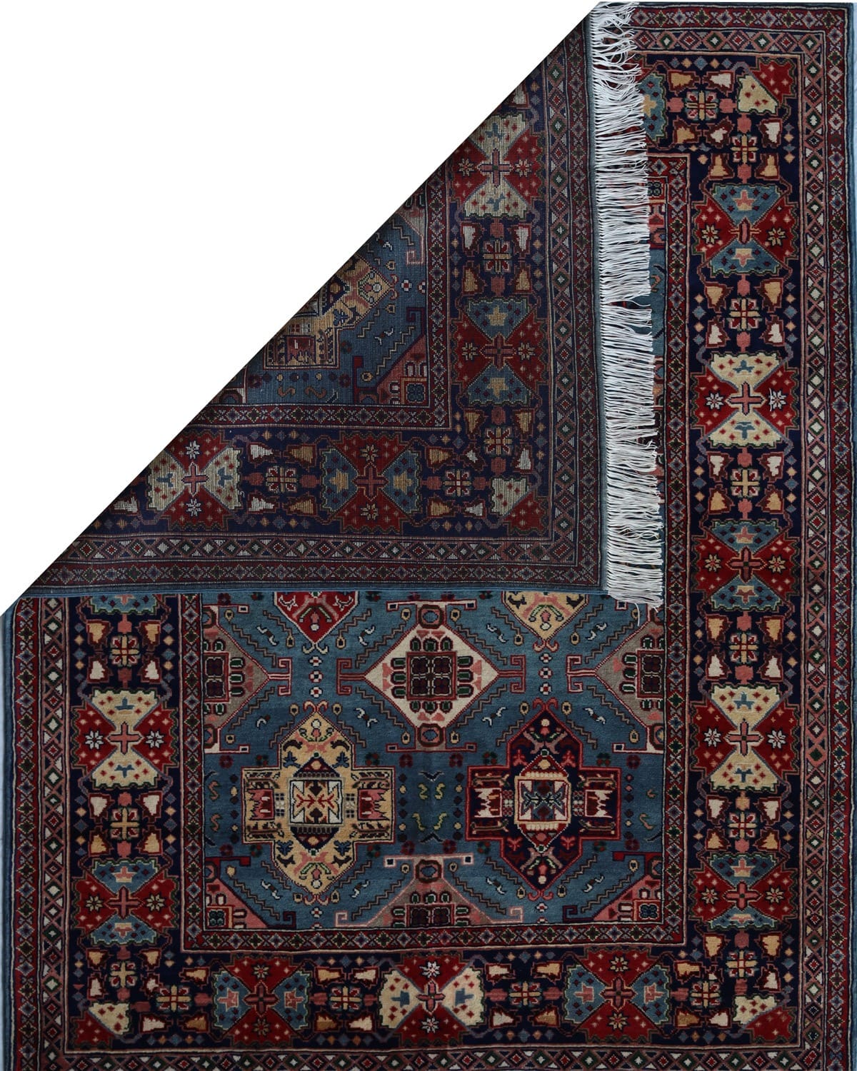 Aseel Herati Handwoven Turkmen Wool Rug